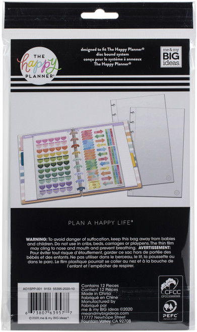 Happy Planner Snap In Sticker Page Protector-12/Pkg - AO1SPP
