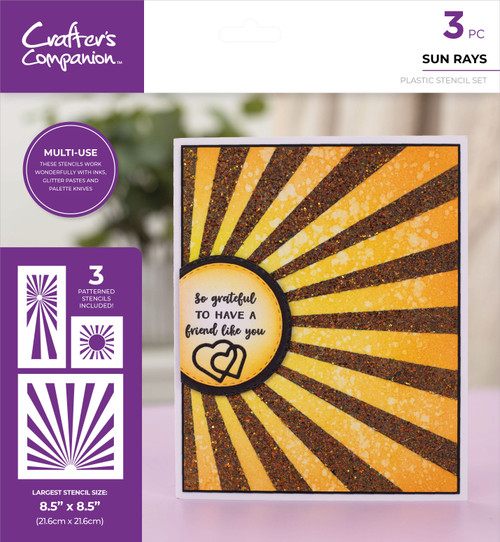 Crafter's Companion Stencil Set-Sun Rays - NSUNRAYS - 195094083937