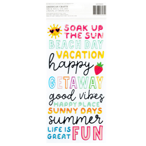 Pebbles Fun In The Sun Thickers Stickers 148/Pkg-Puffy Phrase - 34030655 Pebbles Fun In The Sun Thickers Stickers 148/Pkg-Puffy Phrase - 34030655