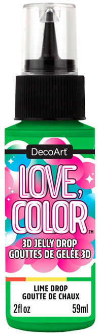 DecoArt Love Color 3D Jelly Drops 2oz-Lime Drop - 5A0024LX-1G7YF - 766218151988