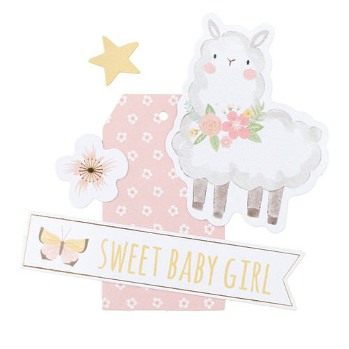 American Crafts Hello Little Girl Ephemera Die-Cuts 78/Pkg-Icons, Gold Foil - 34030047