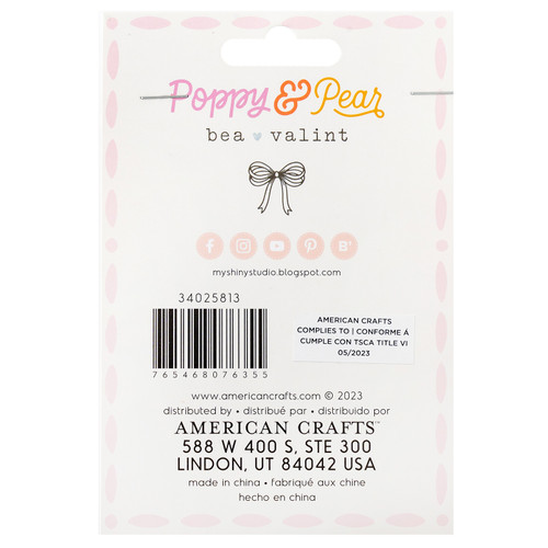 American Crafts Poppy And Pear Embellishment Kit-10/Pkg - 34025813 American Crafts Poppy And Pear Embellishment Kit-10/Pkg - 34025813