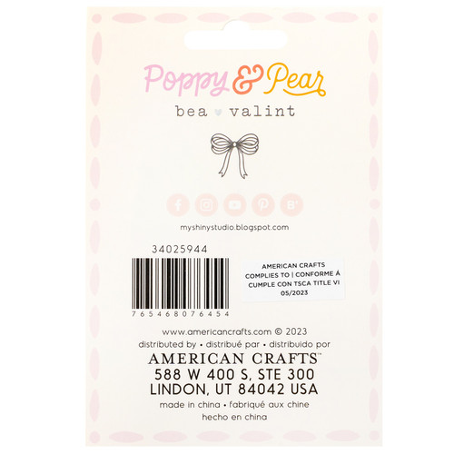 American Crafts Poppy And Pear Clothespins 6/Pkg-Flower 34025944