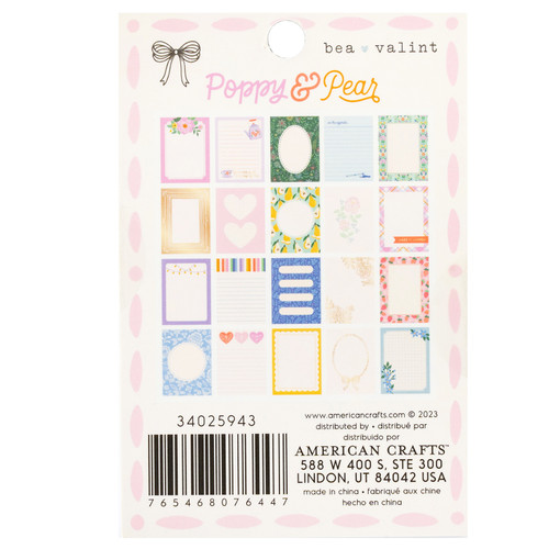 American Crafts Poppy And Pear Notecard Pad 3"X4"-40 Sheets 34025943