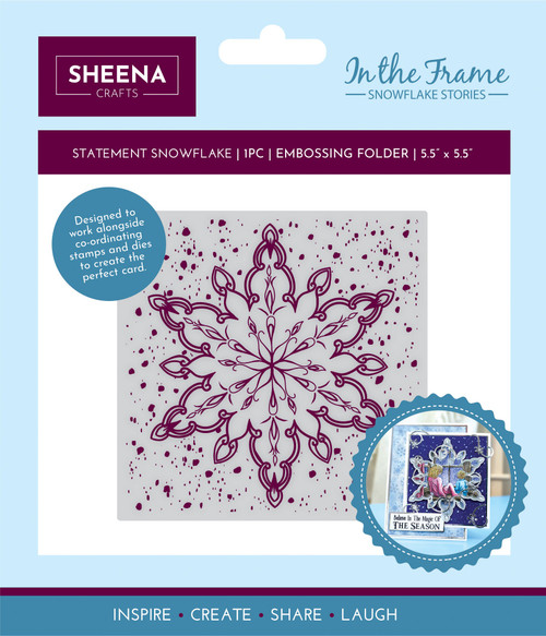 In The Frame Snowflake Stories Embossing Folder-Statement Snowflake SEF5.5SS - 195094103376