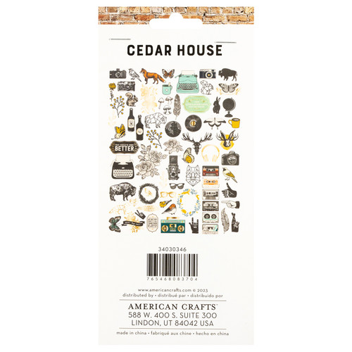 American Crafts Cedar House Ephemera Die-Cuts 72/Pkg-Icons, Gold Foil - 34030346 American Crafts Cedar House Ephemera Die-Cuts 72/Pkg-Icons, Gold Foil - 34030346