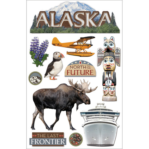Paper House 3D Stickers 4.5"X7.5"-Alaska - STDM0116 - 767636376137