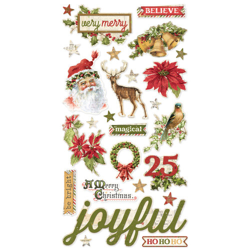 Simple Vintage Yuletide Chipboard Stickers-6"X12" 5A0029S3-1GD6B