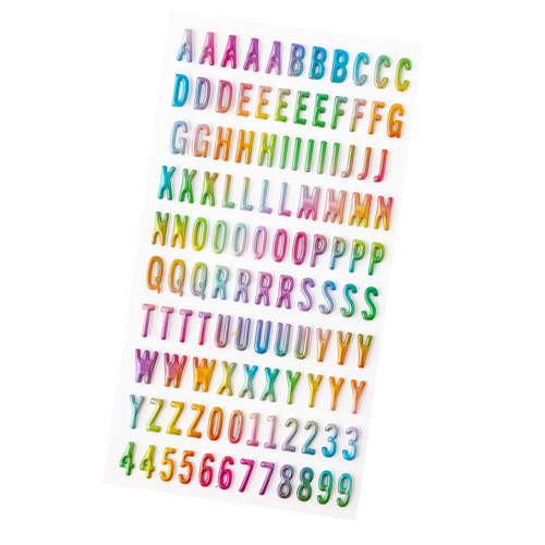 Pebbles Fun In The Sun Puffy Stickers 116/Pkg-Glossy Holographic Foil Alpha - 34030657