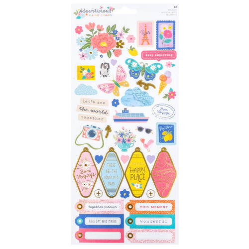 Paige Evans Adventurous Cardstock Stickers 6"X12"-81 Pieces - 5A003FXZ-G18TS - 765468088044