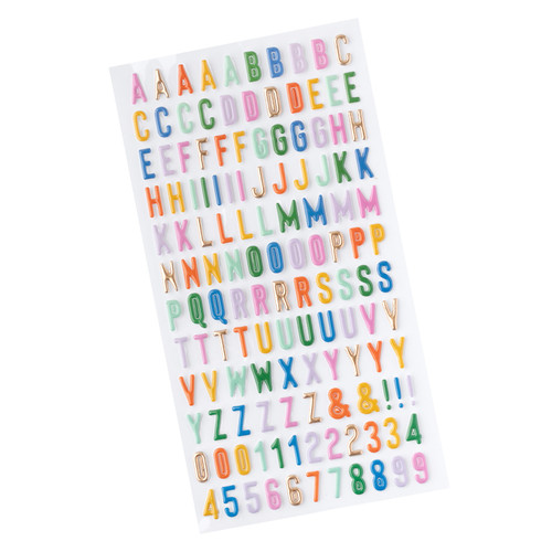 American Crafts Life Of The Party Puffy Stickers 136/Pkg-Gold Foil Alpha - 34025844