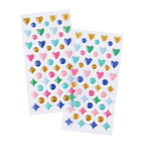 Shimelle Main Character Energy Stickers 106/Pkg-Enamel Dots - Gold Glitter - SHMCE106