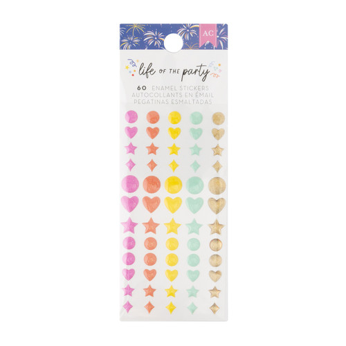American Crafts Life Of The Party Enamel Dots 60/Pkg-Iridescent Glitter - 34025834 - 765468075334