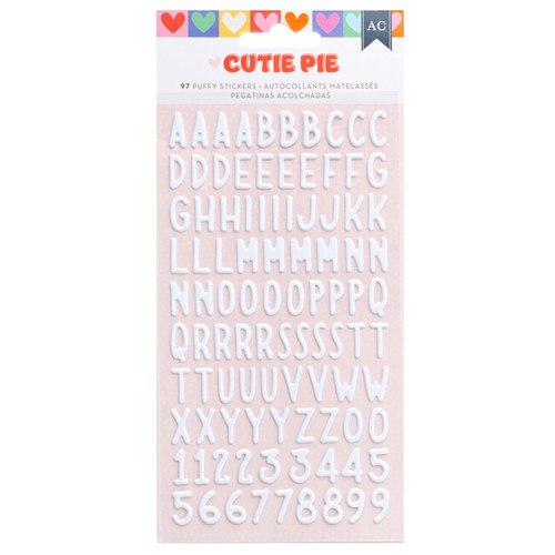 American Crafts Cutie Pie Puffy Stickers 97/Pkg-Alphabet Foil 34027446 - 765468061870