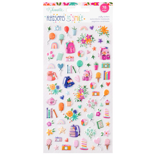 Shimelle Reasons To Smile Puffy Stickers-Icons 5A0026KM-1G93H - 765468086538