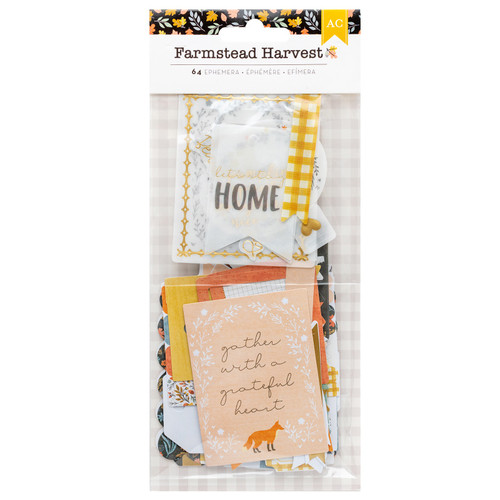 American Crafts Farmstead Harvest Ephemera Die-Cuts 62/Pkg-Journaling - Gold Foil - ACFH4733 - 765468060149
