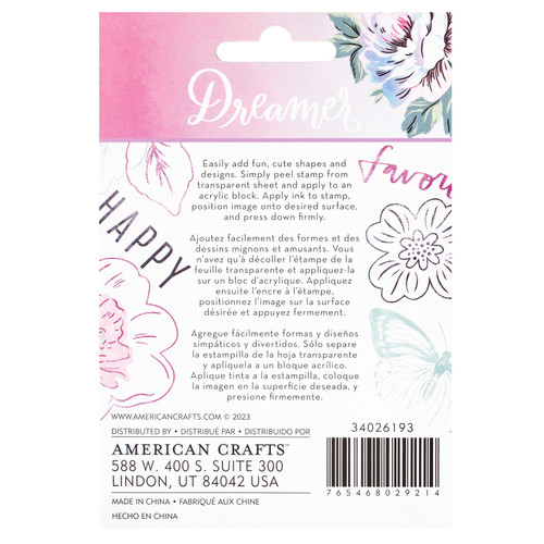 American Crafts Dreamer Clear Stamps-9/Pkg - 34026193 American Crafts Dreamer Clear Stamps-9/Pkg - 34026193