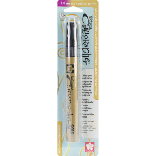 Sakura Pen-Touch Calligraphy Marker Medium Point 5mm-Gold Metallic - 47581 - 053482475811