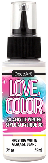 DecoArt Love Color 3D Acrylic Writers 2oz-Frosting White 5A0024LV-1G7Y8 - 766218152060