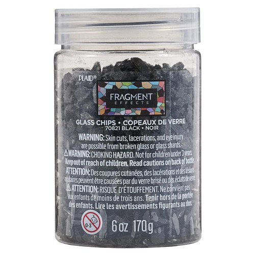 Plaid Fragment Effects Glass Chips 6oz-Black 5A002B43-1GDK5 - 028995708213