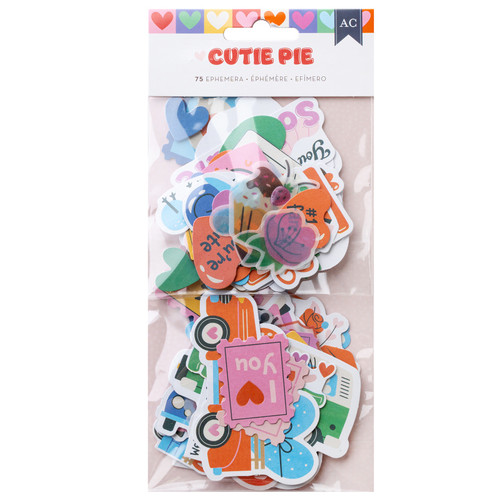 American Crafts Cutie Pie Ephemera Die-Cuts 75/Pkg-Icons Iridescent Foil 34027443 - 765468061832