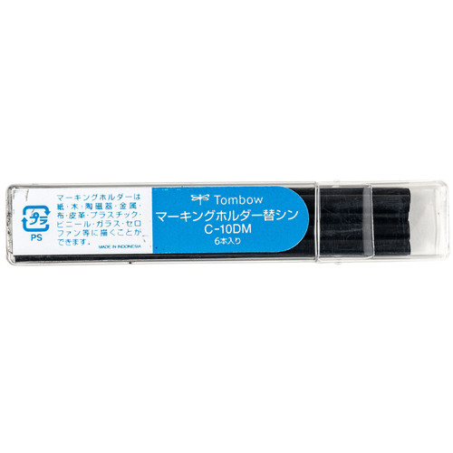 Tombow Marking Holder Refill 6/Pkg-Black, 4.4mm Lead 51542