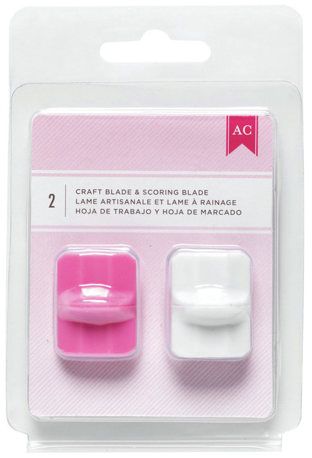 American Crafts Pink Craft Blade Trimmer Blades 2/Pkg-Craft & Score For 368095 & 368096 - 368098 - 718813680981 American Crafts Pink Craft Blade Trimmer Blades 2/Pkg-Craft & Score For 368095 & 368096 - 368098 - 718813680981