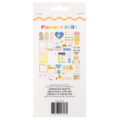 Jen Hadfield Flower Child Ephemera Cardstock Die-Cuts-Journal W/Silver Holographic Foil - JH014154