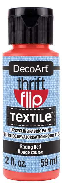 DecoArt Thrift Flip Matte For Textile 2oz Squeeze Bottle-Racing Red - DTFP-104 - 766218146939