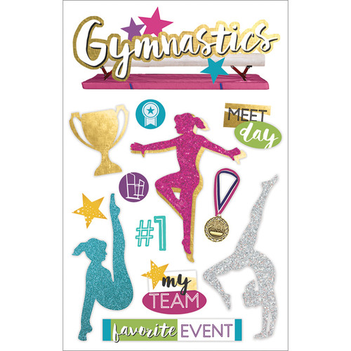 Paper House 3D Stickers 4.5"X7.5"-Gymnastics - STDM282E Paper House 3D Stickers 4.5"X7.5"-Gymnastics - STDM282E