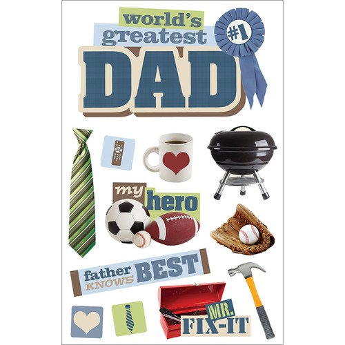 Paper House 3D Stickers 4.5"X7.5"-Dad - STDM193E Paper House 3D Stickers 4.5"X7.5"-Dad - STDM193E