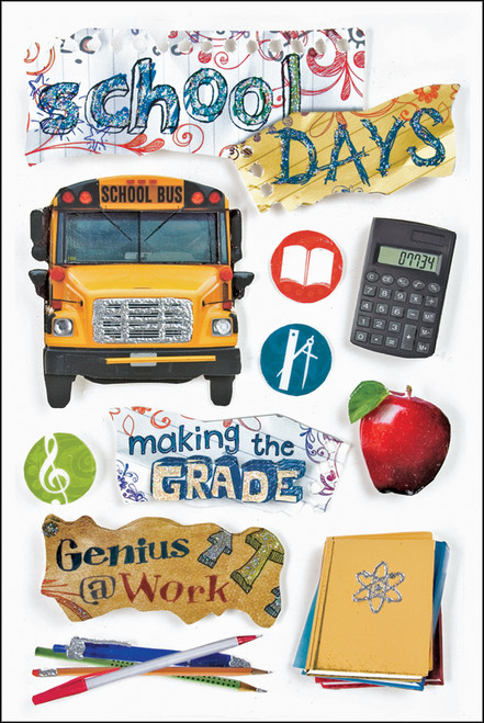 Paper House 3D Stickers 4.5"X7.5"-School Days - STDM30E - 767636375307 Paper House 3D Stickers 4.5"X7.5"-School Days - STDM30E - 767636375307