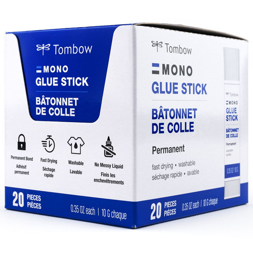 Tombow MONO Glue Stick Open Stock 20/Pkg-10g Each - 52210 - 085014522106