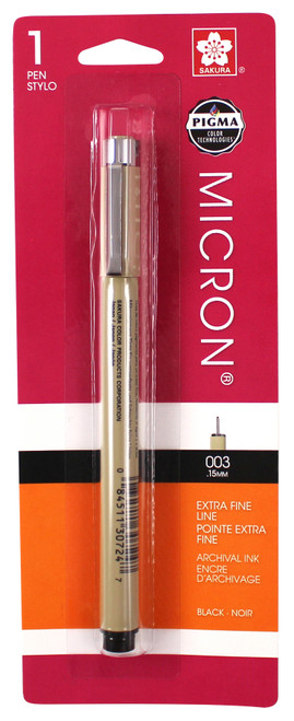 Sakura Pigma Micron Pen 003 .15mm-Black - 50045 - 053482500452