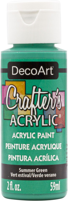 DecoArt Crafter's Acrylic All-Purpose Paint 2oz-Summer Green - DCA-170 - 766218144409