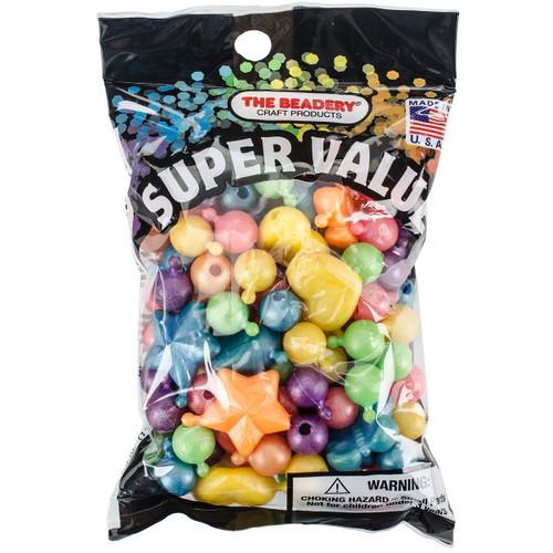 3 Pack - The Beadery Pop Beads 12mm & 25mm 113g-Pearl Multicolor - J821J110 - 0451559066854