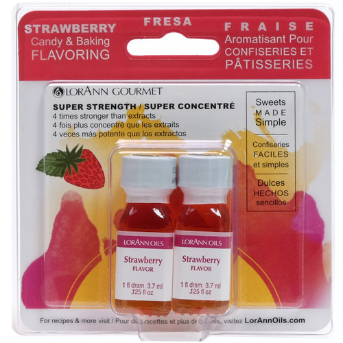 LorAnn Candy & Baking Flavoring .125oz 2/Pkg-Strawberry - FLAVORNF-320 - 023535320047