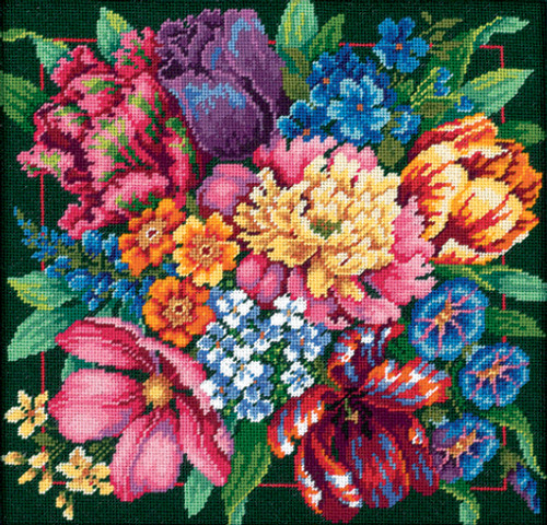 Dimensions Needlepoint Kit 14"X14"-Floral Splendor Stitched In Yarn - 20011D - 088677200114 Dimensions Needlepoint Kit 14"X14"-Floral Splendor Stitched In Yarn - 20011D - 088677200114