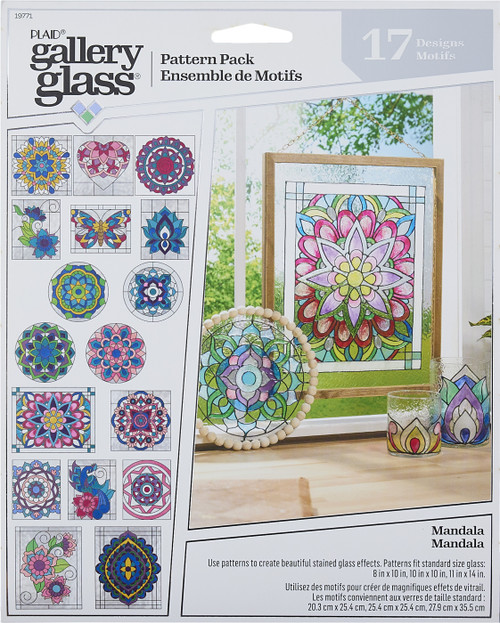 FolkArt Gallery Glass Pattern Set 3/Pkg-Mandala 19771 - 028995197710