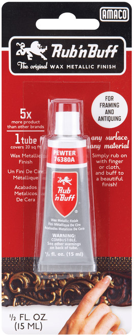 Amaco Rub 'n Buff Metallic Wax Finish .5oz-Pewter - 76380 - 039672763807