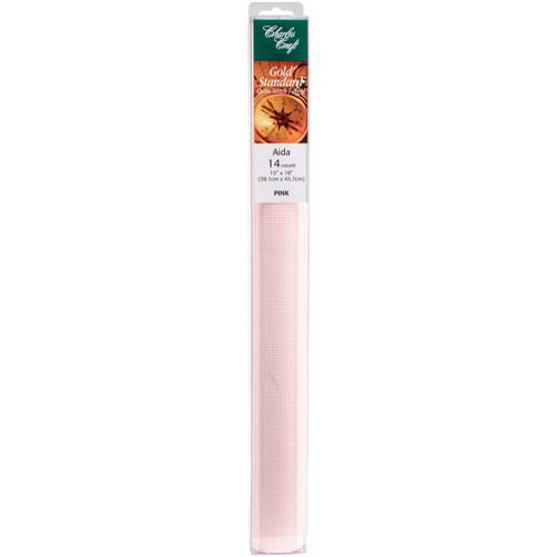 Charles Craft Gold Standard Aida 14 Count 15"X18" Box-Pink - GD1436-5625 - 078243052247