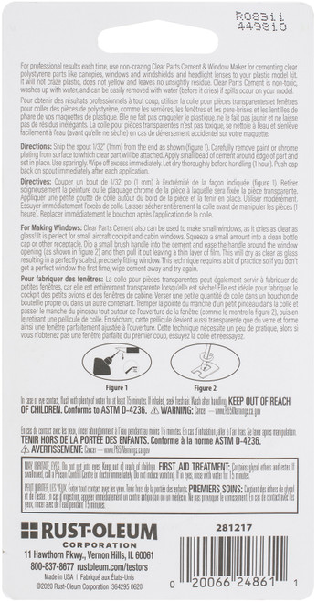 Testors Clear Parts Cement-1oz - 281217
