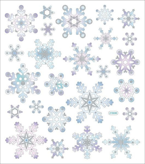 6 Pack Sticker King Stickers-Silver & White Snowflakes SK129MC-1258 - 679924912586