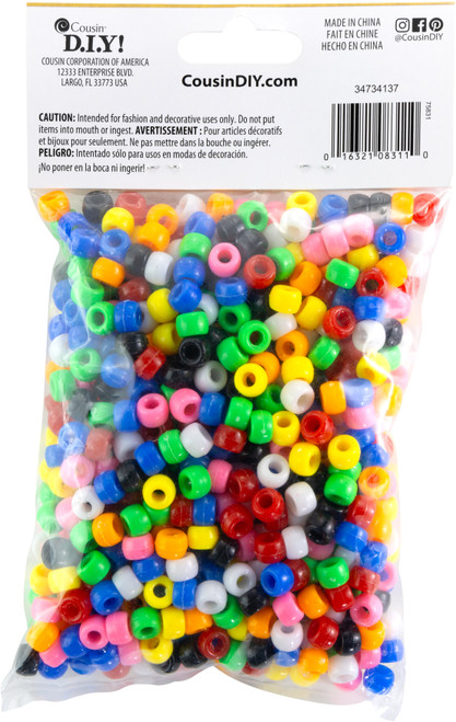 3 Pack - CousinDIY Fun Pack Acrylic Pony Beads 700/Pkg-Rainbow - CCMIX-34137 3 Pack - CousinDIY Fun Pack Acrylic Pony Beads 700/Pkg-Rainbow - CCMIX-34137