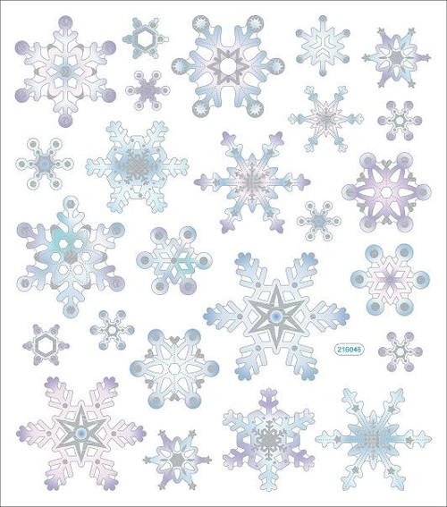 Sticker King Stickers-Silver & White Snowflakes - SK129MC-1258 Sticker King Stickers-Silver & White Snowflakes - SK129MC-1258