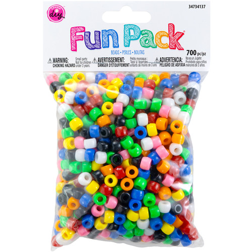 CousinDIY Fun Pack Acrylic Pony Beads 700/Pkg-Rainbow - CCMIX-34137 - 016321083110