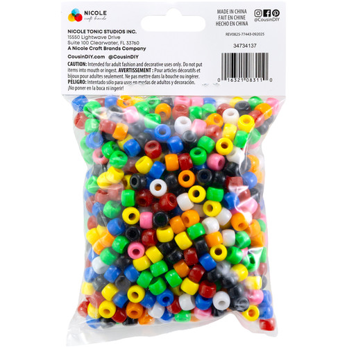 CousinDIY Fun Pack Acrylic Pony Beads 700/Pkg-Rainbow - CCMIX-34137