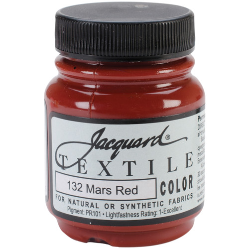 Jacquard Textile Color Fabric Paint 2.25oz-Mars Red - TEXTILE-1132 - 743772027805