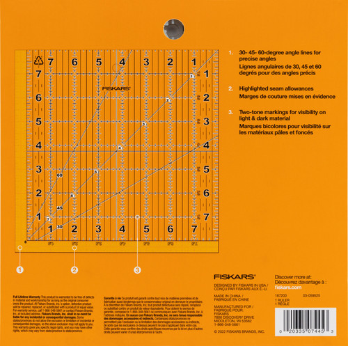 Fiskars Square Acrylic Ruler-8.5"X8.5" - 1066144 Fiskars Square Acrylic Ruler-8.5"X8.5" - 1066144