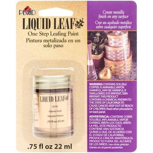 Plaid Liquid Leaf One-Step Leafing Paint .75oz-Classic Gold 6110 - 028995061103